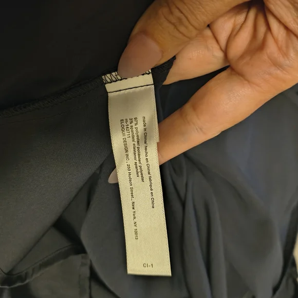 NEW: Eloquii Charcoal Satin Top with Tie - Picture 6 of 6